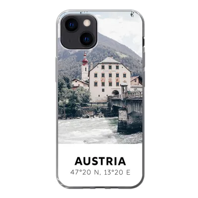 Produktbild von MuchoWow® Handyhülle Schutzhülle Hülle für iPhone 13 Österreich - Wasser - Alpen Silikon Softcase Handy Hülle - Karteninhaber