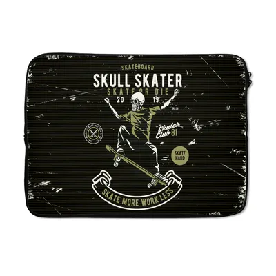 Produktbild von MuchoWow® Laptop Hülle 13 Zoll Skelett - Skateboard - Retro Laptoptasche - Laptophülle - Sleeve - Rundumschutz