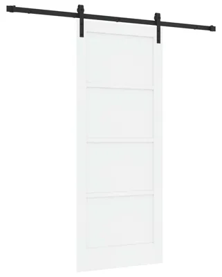 Produktbild von Schiebetür Weiß und Schwarz 83 x 202 cm Massives Kiefernholz