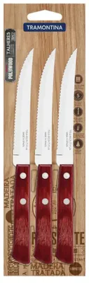 Obrázok produktu pre Nôž na sklo s drevenou rukoväťou 13 cm, 3 ks, TRAMONTINA POLYWOOD