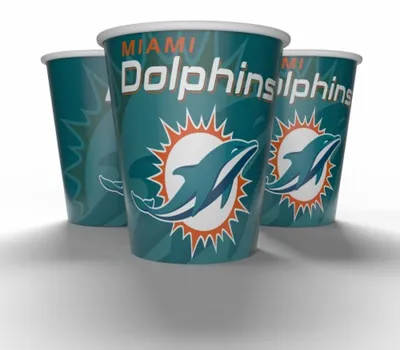 Produktbild von NFL Miami Dolphins Pappbecher 250 ml 8er für Football Party Kindergeburtstag Fanartikel