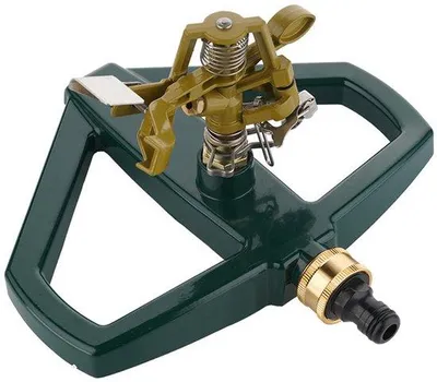 Productafbeelding van Unyqoos® Roterende gazonsproeier met metalen basis van zinklegering – verstelbare sproeiwinkel van 20–360° voor grote gazon- en tuinpercelen