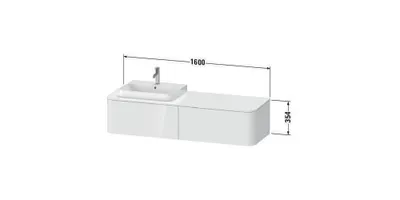 Produktbild von Waschtischunterbau HAPPY D.2 PLUS 1600x550mm 2 Au WT li we s-matt o ES weiß supermatt ohne Einrichtungssystem