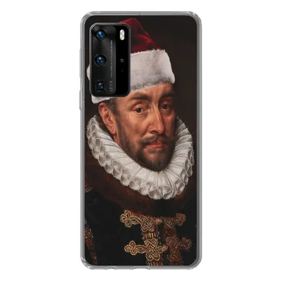 Produktbild von MuchoWow® Handyhülle Schutzhülle Hülle für Huawei P40 Pro Gemälde - Weihnachtsmütze - Alte Meister Silikon Softcase Handy Hülle - Schutz