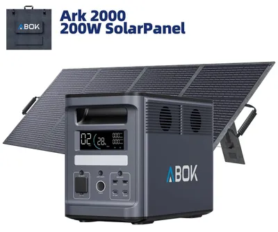 Produktbild von Tragbare Powerstation - Ark2000 Solargenerator - 2000W AC Ausgang - 1536Wh LiFePO4 - 200W Solarpanel - EU-Steckdose - Für Haus-Notstrom Camping Wohnmobil