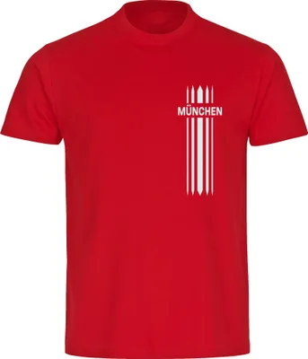 Produktbild von multifanshop Herren T-Shirt - München rot - Streifen, rot, Größe XXL