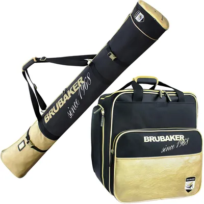 Image de Sac à chaussures de ski - Pour 1 paire de skis - 44 x 41 x 24 cm - 600D polyester - Noir et or