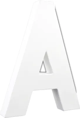 Produktbild von Décopatch 3x Weißes Pappmaché, Buchstabe A, 20,5cm - Weiß AC700C