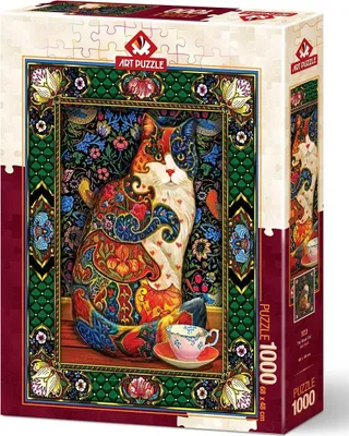 Productafbeelding van Kunstpuzzel, Puzzel "De Koninklijke Kat" - 1000 stukjes - kleurrijk kattenmotief