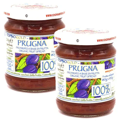 Produktbild von Agritur -  Pflaumenkompott 100 Prozent Frucht ohne Zuckerzusatz - Glas 2 x 210 g