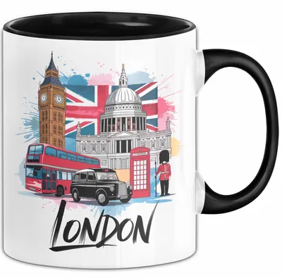 Produktbild von England London Tasse Geschenk Lustige Geschenkidee Spruch (Schwarz)