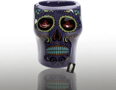 Produktbild von Sierra Tequila Shotglas 2cl Skull Lila Totenkopf Stamper nicht geeicht