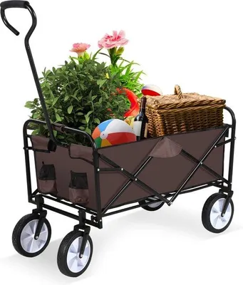 Immagine prodotto di Grande carrello da terreno con freno anteriore, portata fino a 150 kg, carrello da spiaggia, robusto carrello da spiaggia