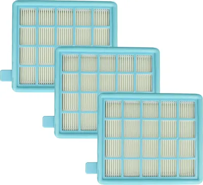 Produktbild von vhbw 3x Staubsaugerfilter kompatibel mit Philips FC8475, FC8474, FC8476, FC8470, FC8471, FC8472, FC8473 Staubsauger - HEPA-Filter Weiß Hellblau