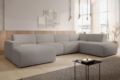 Image de AX LIVING Canapé XXL en forme de U Didim Beige 378cm de large moderne & généreux D