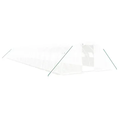 Produktbild von vidaXL Gewächshaus mit Stahlrahmen Weiß 80 m² 20x4x2 m