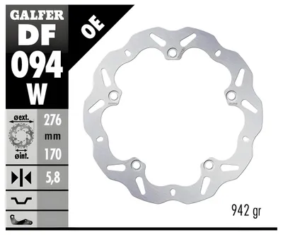 Produktbild von Vordere Bremsscheibe Für Honda Vfr 1200Fa '10-'13 Vfr 1200X Crosstourer '12- (Wave Fixed) (276X170X5.8Mm)