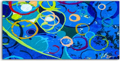Produktbild von Coloray Acrylbild 120x60  Wandbild Acrylbilder Kunstdruck Abstrakt Malerei bunte Kreis