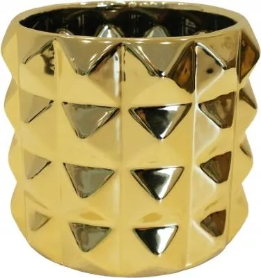 Zdjęcie produktu dla Doniczka ceramiczna osłonka złota gold H12.8