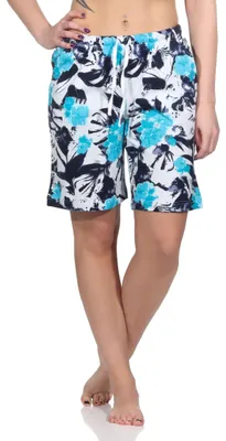 Produktbild von Damen Shorty Schlafanzug Hose kurz - Mix & Match – florale Optik - perfekt zu kombinieren ; hellblau , 44