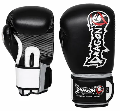 Obrázek produktu pro Rukavice Dragon 33099-L pro Muay Thai - IFMA - Prémiová kůže - 10 oz - Dostupné v barvách černá, červená, modrá (černá, 10 oz)
