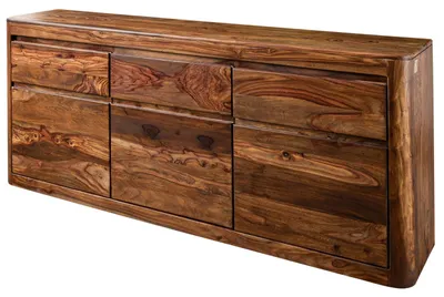 Immagine prodotto di MASSIVMOEBEL24 | credenza in legno di Shesham / Acacia 185x40x80 Noce cerato TORONTO #201