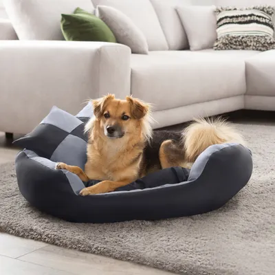 Obrázek produktu pro Petstuff Pelíšek pro psa, šedý / černý, 65 x 50 x 20 cm