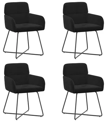 Produktbild von vidaXL Esszimmerstühle 4 stk. Samt Schwarz 59 x 56,5 x 86 cm