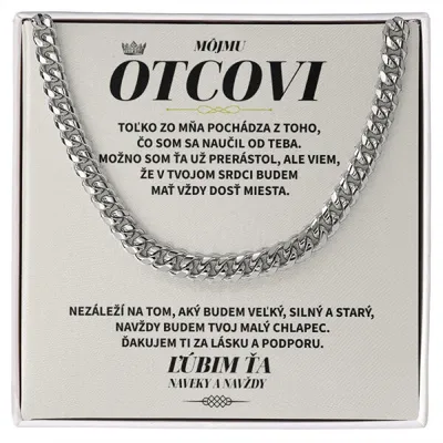 Obrázok produktu pre Kubánsky retiazkový náhrdelník pánsky DARIUS + Exkluzívna kartička so správou - Môjmu otcovi