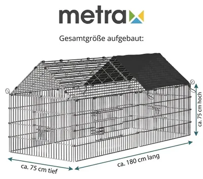 Produktbild von Freilaufgehege schwarz, Auslauf, Freigehege, Kaninchen, Hasen