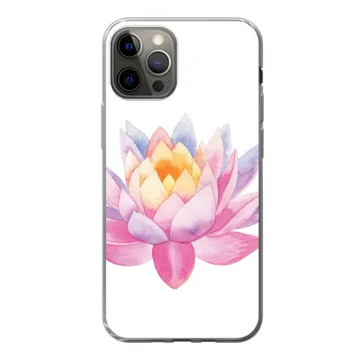 Produktbild von MuchoWow® Handyhülle Schutzhülle Hülle für iPhone 13 Pro Aquarell - Blume - Seerose Silikon Softcase Handy Hülle - Handy-Tasche