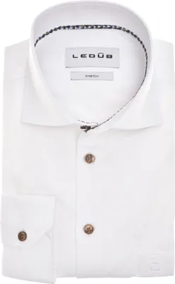 Produktbild von Ledub Modern-Fit Businesshemd neu weiß uni