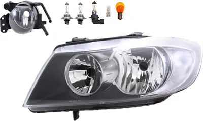 Zdjęcie produktu dla Reflektory pasujące do BMW serii 3 E90 E91 01/05–08/08 H7 L + światła przeciwmgielne + oświetlenie. 63116942721 63116942747 6942721 6942747 63176920703 6317691079 Johns