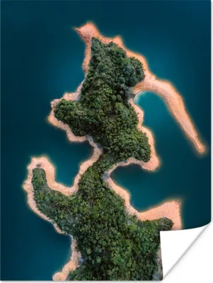 Produktbild von MuchoWow® Poster Meer - Insel - Abstrakt 120x160 cm - Wandbilder
