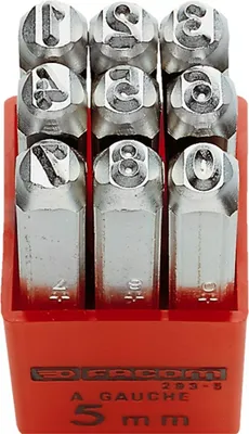 Image de Facom Schlagziffern 0 - 8, Hoehe 5 mm, 9-tlg