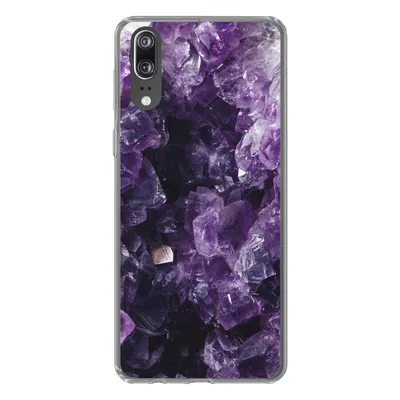 Produktbild von MuchoWow® Handyhülle Schutzhülle Hülle für Huawei P20 Amethyst - Edelsteine - Mineralien Silikon Softcase Handy Hülle - Hardcover