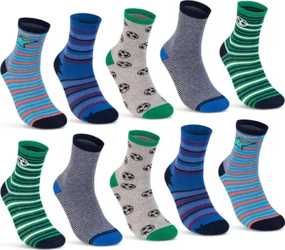 Produktbild von 10 Paar Kinder Socken Jungen Baumwolle Kindersocken 54375 - Farbmix 31-34