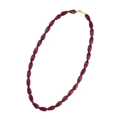 Produktbild von Kette Winkelperle bordeaux marmoriert