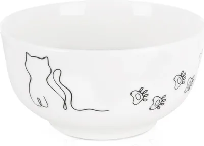 Produktbild von Orion | Schüssel - 13 cm - aus Porzellan - Weiß - Motiv mit Katze - Rund - Spülmaschinenfest