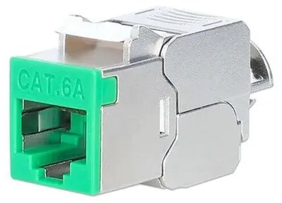 Produktbild von INTELLINET Cat6a 10G STP Keystone-Modul grün