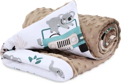 Produktbild von Babydecke Sommerdecke mit Minky 75x100 cm - Baby Kinderdecke Kuscheldecke Kinderwagen Decke Afrika