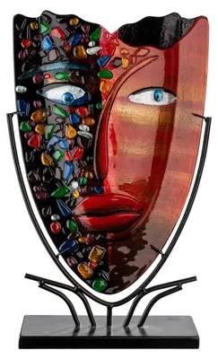 Produktbild von Casablanca by Gilde Glasart ovale Dekovase Face Visage H. 49 cm,39929