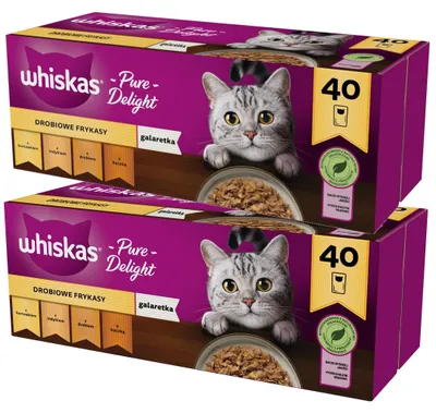 Zdjęcie produktu dla Whiskas Adult 80x85g Drobiowe Frykasy Mokra Karma Dla Dorosłych Kotów 4 Smaki W Galaretce