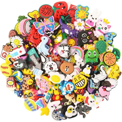 Obrázek produktu pro Charms na boty, 110 kusů, PVC, dekorativní, vhodné pro dětské sandály, náramky, pro malé děti, dívky i chlapce