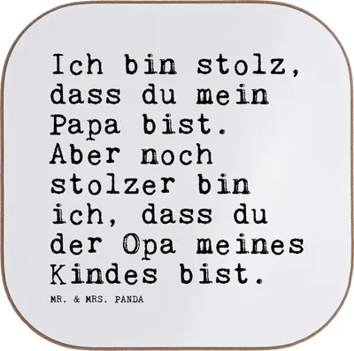 Produktbild von Mr. & Mrs. Panda Untersetzer für Gläser Ich bin stolz, dass... - Weiß - Geschenk, Enkel Geburt, Getränkeuntersetzer, Tassen, Sprüche, gläseruntersetzer, schöner Spruch