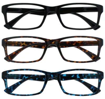 Produktbild von OPULIZE Die Lesebrille Unternehmen 3er-Pack Leser Schwarz Braun Blau Herren Damen Lesehilfe RRR92-123 +3,00