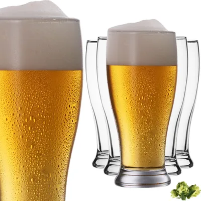 Produktbild von IMPERIAL Weizengläser aus Crystalline Glas 500ml (max. 550ml) Set 6 Stück Biergläser 0,7L Weißbierglas Spülmaschinenfest