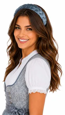Produktbild von Flecht Haarreif "Samira" für Damen | Geflochtener Haarschmuck Farbe: Dunkelgrau
