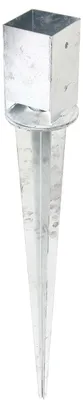 Image de Alberts 208134 Douille à enfoncer, pour poteaux carrés, avec embase réglable, galvanisée à chaud, 91 x 91 mm, longueur totale 900 mm