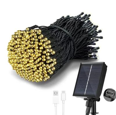 Productafbeelding van Lichtsnoer op zonne-energie, 20 m, 200 leds, waterdicht, 8 modi